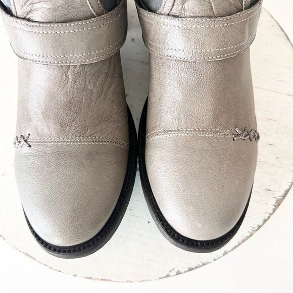 Lane Boots Women’s Gray Leather Canvas Mid-Calf Western Moto Style Zip Size 8.5 - Picture 6 of 13